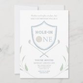 Blue Hole in One Golf 1er anniversaire Invitation (Devant)
