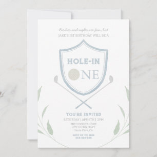 Blue Hole in One Golf 1er anniversaire Invitation