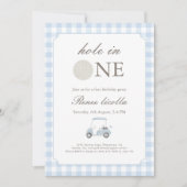 Blue Hole in One Golf Cart Invitation Anniversaire (Devant)