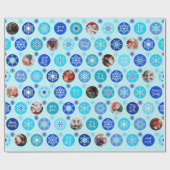 Blue Holiday Foto Cadeaupapier (Vlak)