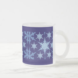 Blue Holiday Frosted Glass Mok