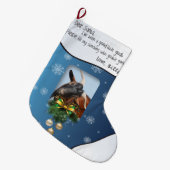 Blue Holiday Goat VOEG UW GEIT Foto Grote Kerstsok (Voorkant (Hangend))