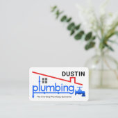 Blue Home Plumbing Faucet Pipeline Plumber Service Visitekaartje (Staand voorkant)