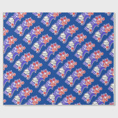 Blue Home Run Baseball Cadeaupapier (Vlak)