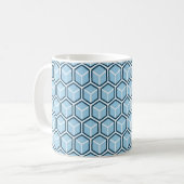 Blue Honeycomb Pattern Hot Drink Mok (Voorkant links)