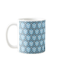 Blue Honeycomb Pattern Hot Drink Mok
