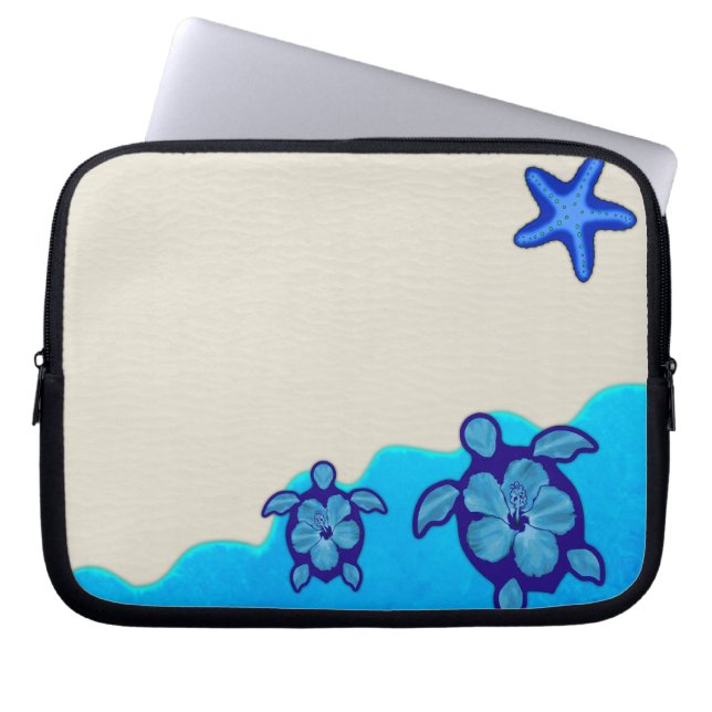 Blue Honu Turtles Laptop Sleeve (Voorkant)