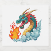 Blue horned dragon likeurfles etiket (Enkel label)