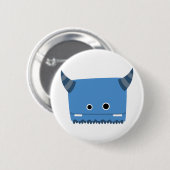 Blue Horned Monster Ronde Button 5,7 Cm (Voorkant /achterkant)