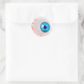 Blue Horror Eyeball Ronde Sticker (Tas)