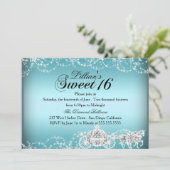 Blue Horse Carriage Princess Sweet 16 Invitation (Debout devant)