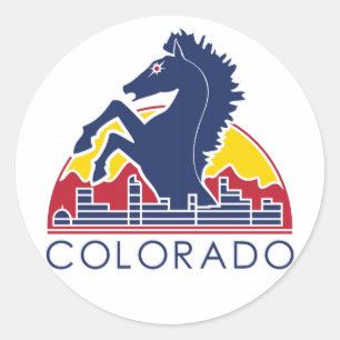 Blue Horse Colorado Logo Ronde Sticker