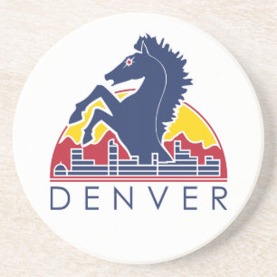Blue Horse Denver Logo Zandsteen Onderzetter