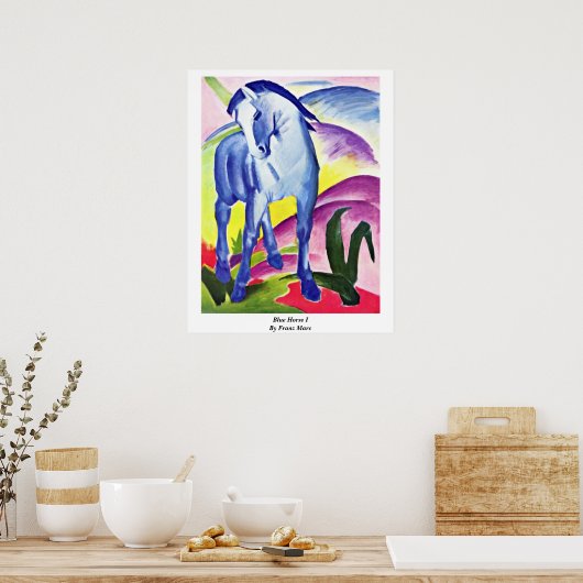 Blue Horse I van Franz Marc Poster (Keuken)