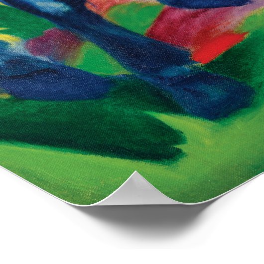 Blue Horse I van Franz Marc Poster (Hoek)