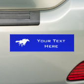 Blue Horse Racing Bumpersticker (Op auto)