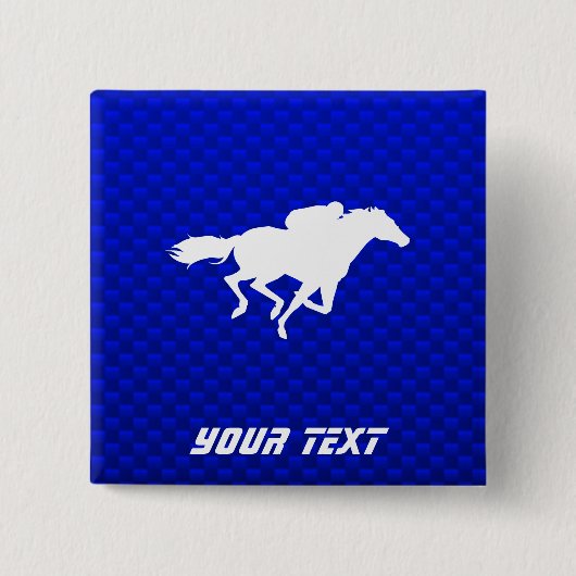 Blue Horse Racing Vierkante Button 5,1 Cm (Voorkant)