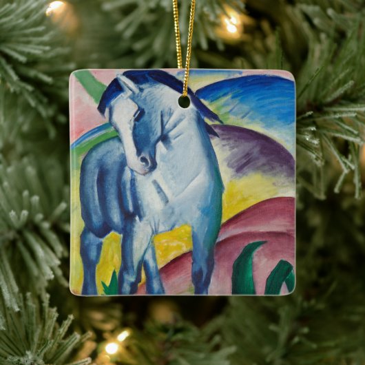 Blue Horse van Franz Marc, Kunst Keramisch Ornament (Boom)
