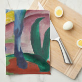 Blue Horse van Franz Marc, Kunst Theedoek (Quarter Fold)