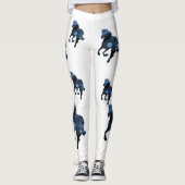 Blue Horses Art Aangepaste Leggings (Voorkant)