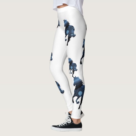 Blue Horses Art Aangepaste Leggings (Links)