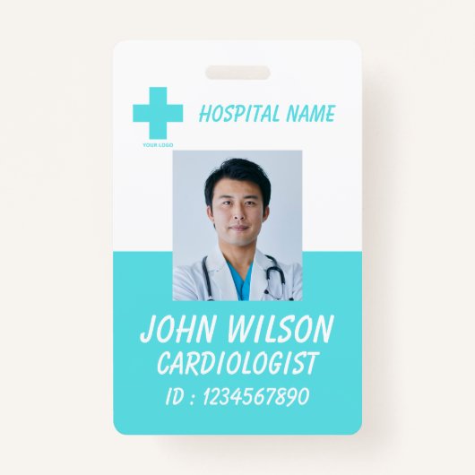 Blue Hospital Employee Name ID Badge (Devant)