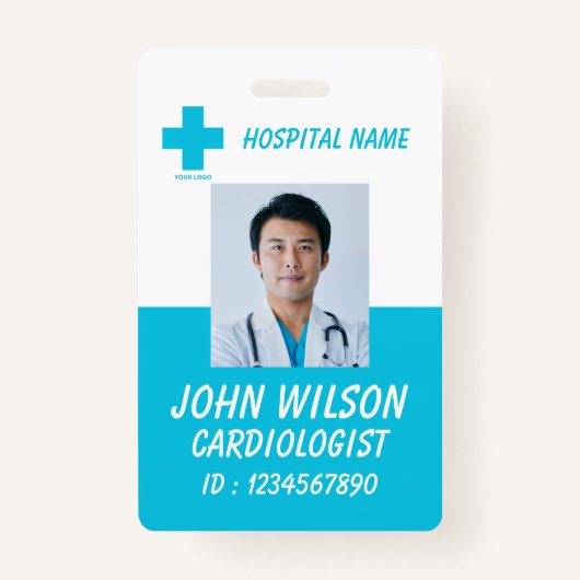 Blue Hospital Employee Name ID Badge (Devant)