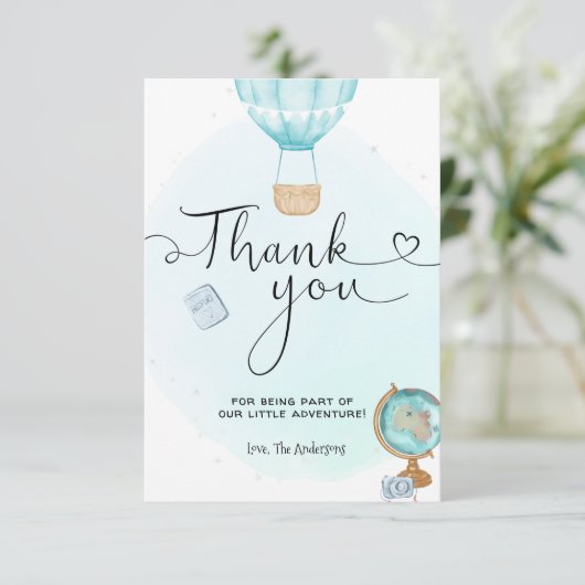 Blue Hot Air Balloon Aventure Merci (Debout devant)