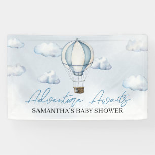 Blue Hot Air Balloon Baby shower Banner