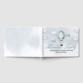 Blue Hot Air Balloon Baby shower Livre d'invité (Complet)