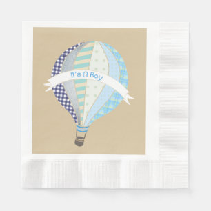 Blue Hot Air Balloon Boy Baby shower Napkins Servet