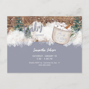 Blue Hot Chocolate Rustic Baby Het is een koude do Briefkaart