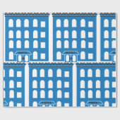 Blue Hotel Building Cadeaupapier (Vlak)