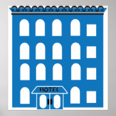Blue Hotel Building Poster (Voorkant)