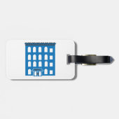 Blue Hotel Building  stadsarchitectuur Bagagelabel (Achterkant horizontaal)