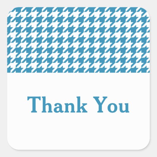 Blue Houndstooth Dank je Stickers (Voorkant)