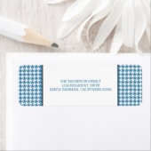 Blue Houndstooth Étiquettes de adresse de vacances (En situation)