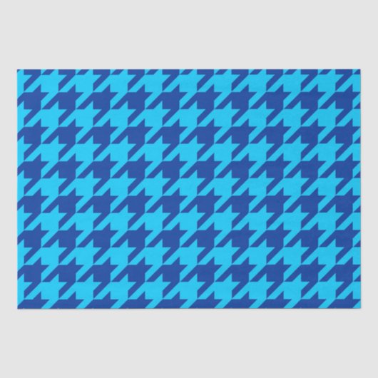 Blue Houndstooth Plaid-controle Tissuepapier (Voorkant)