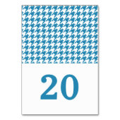 Blue Houndstooth Wedding Table Kaart (Achterkant)