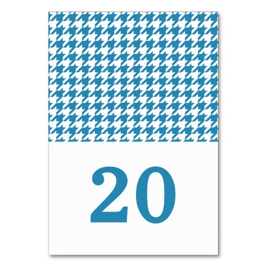Blue Houndstooth Wedding Table Kaart (Voorkant)