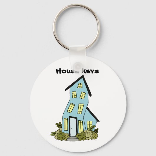 Blue House Keys Cute Sleutelhanger (Voorkant)