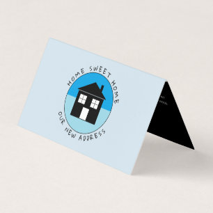 Blue House Logo, Change of Address Card Visitekaartjes