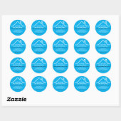 Blue House Roof Logo Ronde Sticker (Vel)