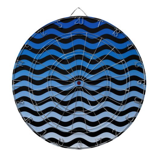 Blue Hues Wavy Stripes Decor Dartbord (Voorkant)