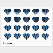 Blue Hues Wavy Stripes Decor Hart Sticker (Vel)