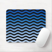Blue Hues Wavy Stripes Muismat (Met muis)
