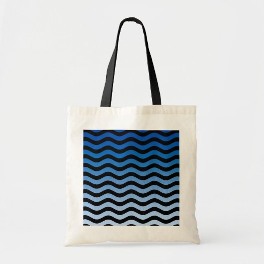 Blue Hues Wavy Stripes Tote Bag (Voorkant)