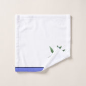 Blue Hummingbird Green waterverf Monogram initiaal Bad Handdoek (Wasdoekje)