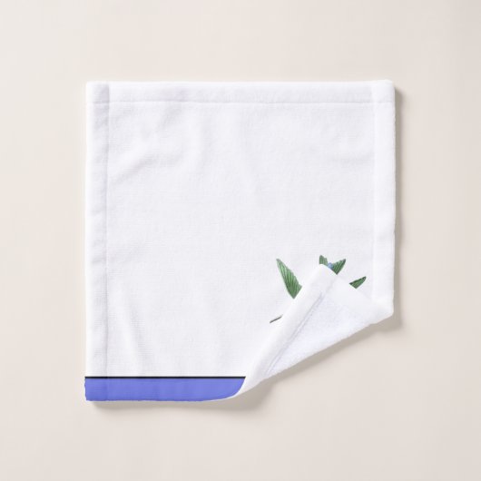 Blue Hummingbird Green waterverf Monogram initiaal Bad Handdoek (Wasdoekje)