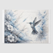 Blue Hummingbird in Flight Decoupage Tissuepapier (Voorkant)